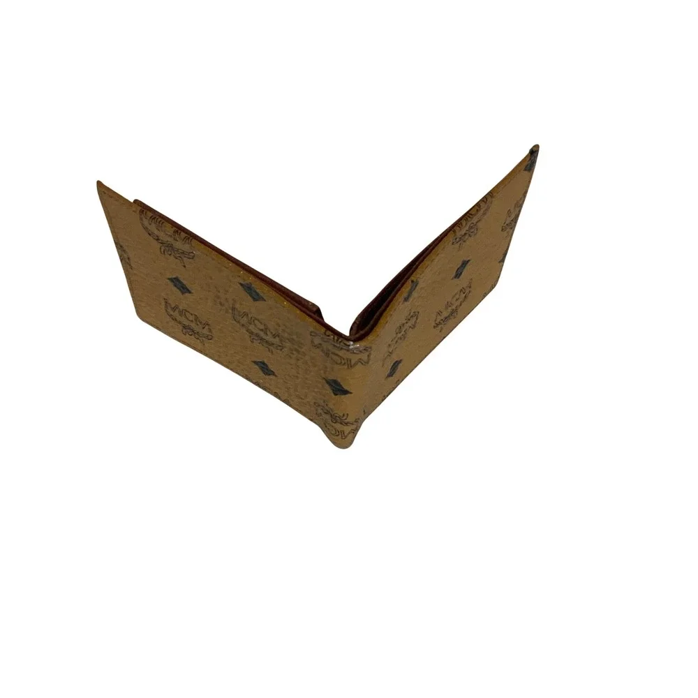 MCM Vintage Bifold Wallet Cognac Visetos Monogram Coated Canvas Brown - Picture 4 of 10